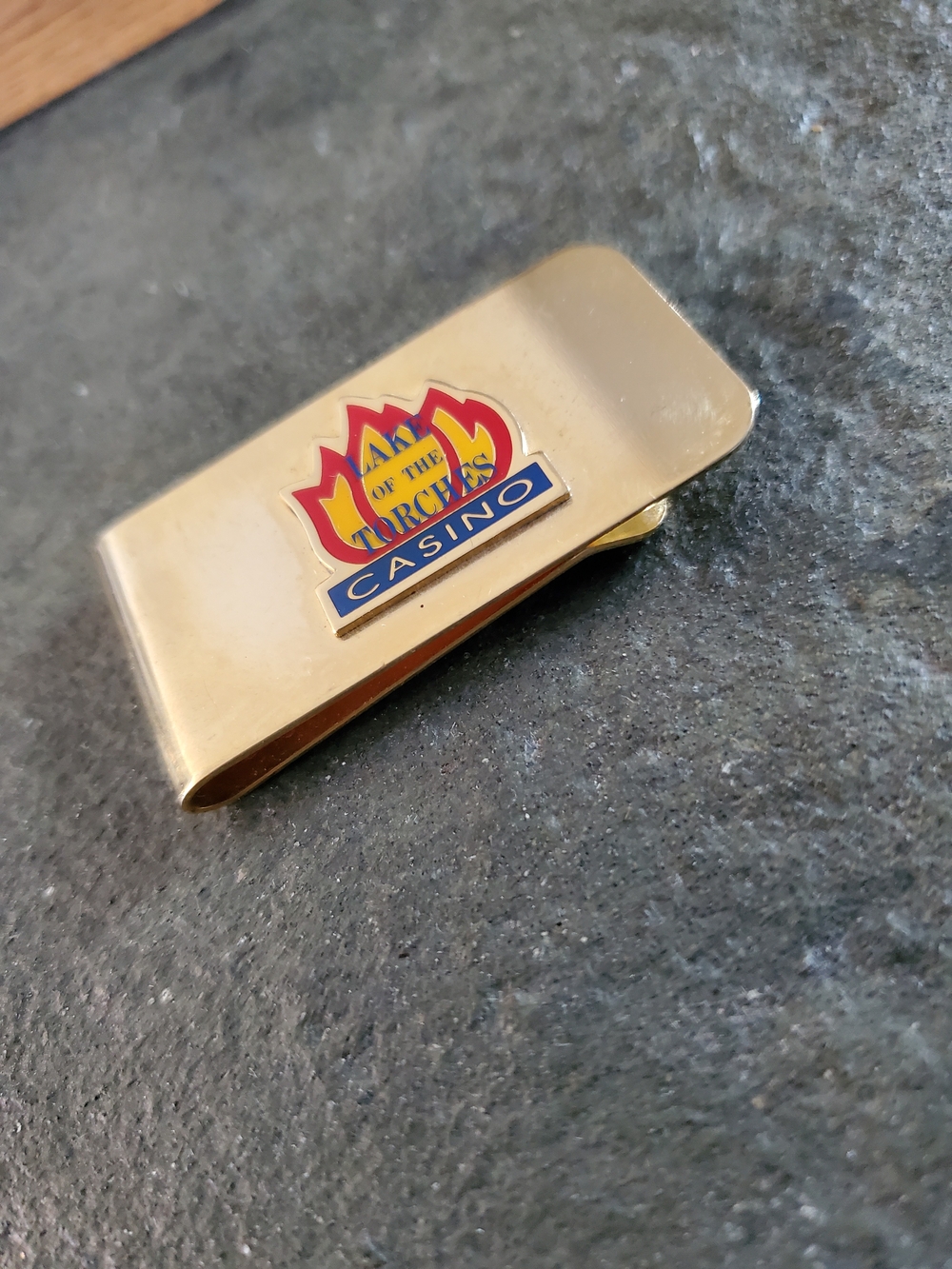 Lake of the Torches Resort Casino Logo Gold Tone Money Clip VINTAGE